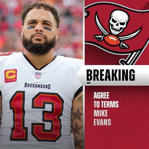 Buccaneers, WR Mike Evans agree to terms on two.